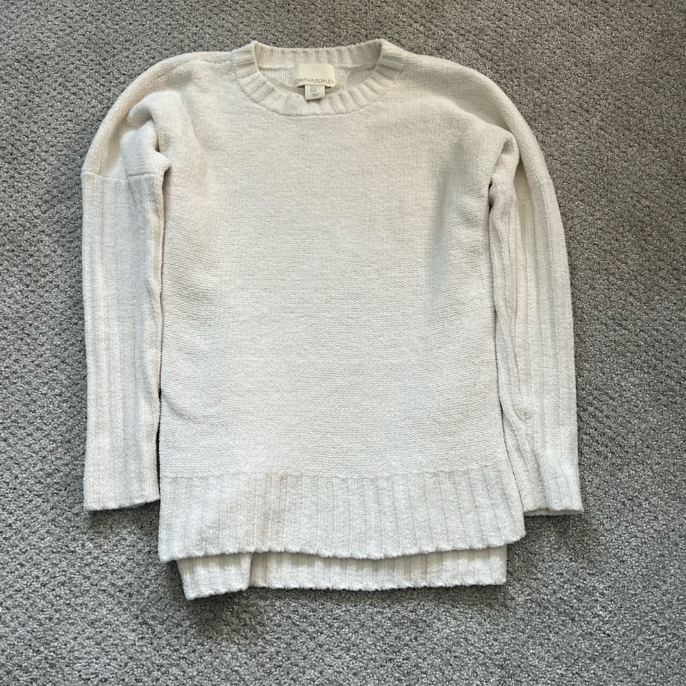 Cozy White Crewneck Sweater